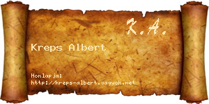 Kreps Albert névjegykártya