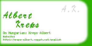 albert kreps business card
